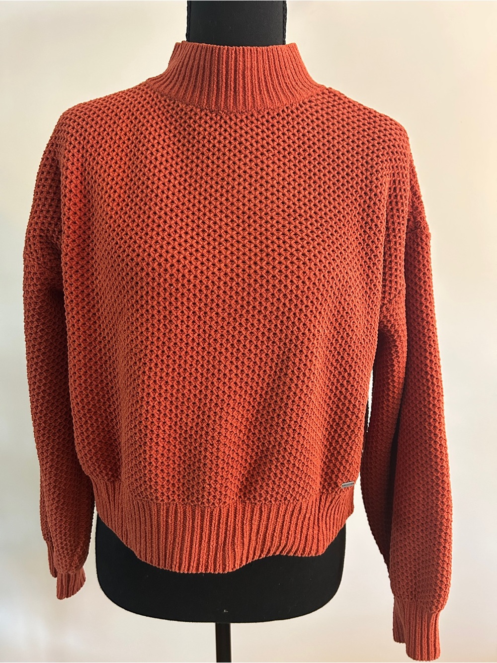 Hollister Women's Rust Mock Neck Knit Sweater